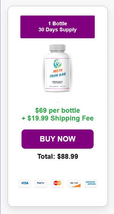 MetaTrim BHB 1 bottle supplement